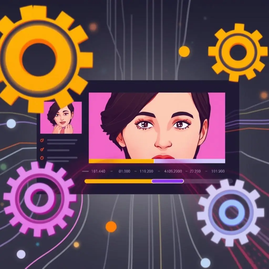 High-speed gears and flowing data lines reflect the efficiency of Face Swap Porn,which can swap short hair woman’s face quickly. High-speed gears and flowing data lines reflect the efficiency of Face Swap Porn,which can swap short hair woman’s face quickly.