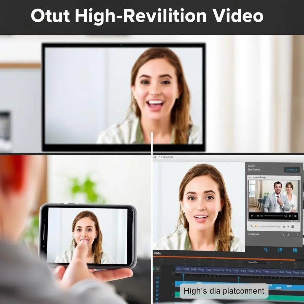 The video of the yellow-haired woman was playing on both cell phones and computers, and the video become clear and smooth after processing. The video of the yellow-haired woman was playing on both cell phones and computers, and the video become clear and smooth after processing.