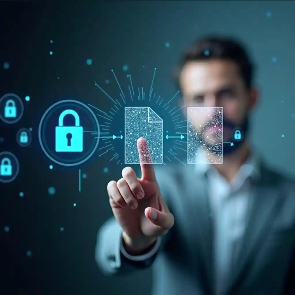A digital interface that demonstrates encrypted file transfers. A digital interface that demonstrates encrypted file transfers.